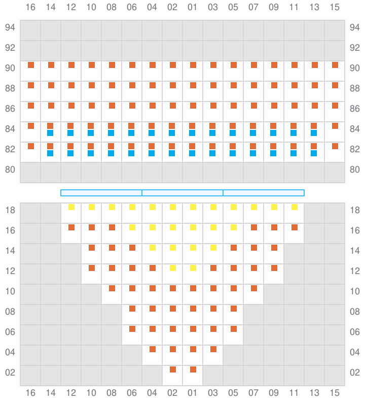 Bay 011 view and slots of APL HOLLAND