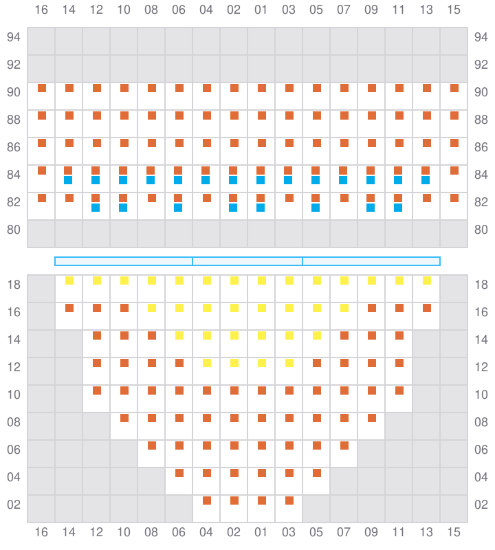 Bay 015 view and slots of APL HOLLAND