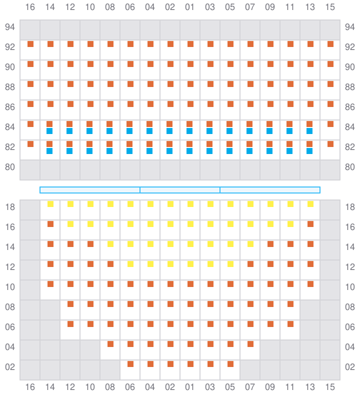 Bay 019 view and slots of APL HOLLAND
