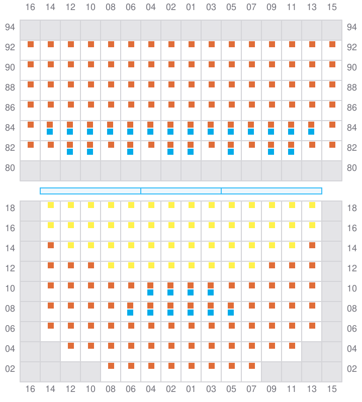 Bay 023 view and slots of APL HOLLAND