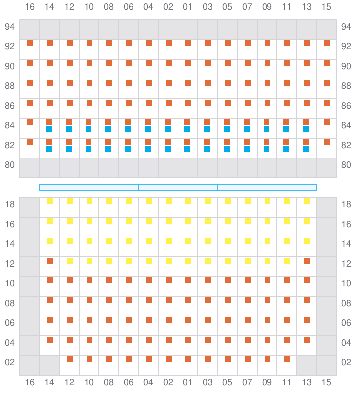 Bay 027 view and slots of APL HOLLAND