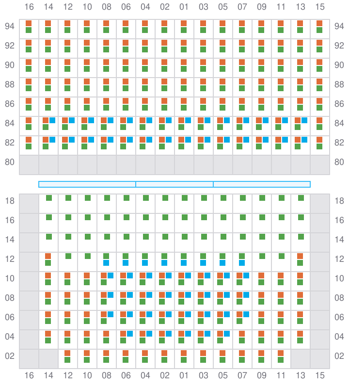 Bay 029 view and slots of APL HOLLAND