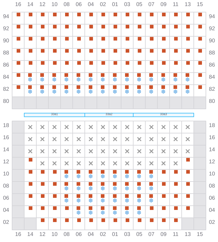 Bay 035 view and slots of APL HOLLAND