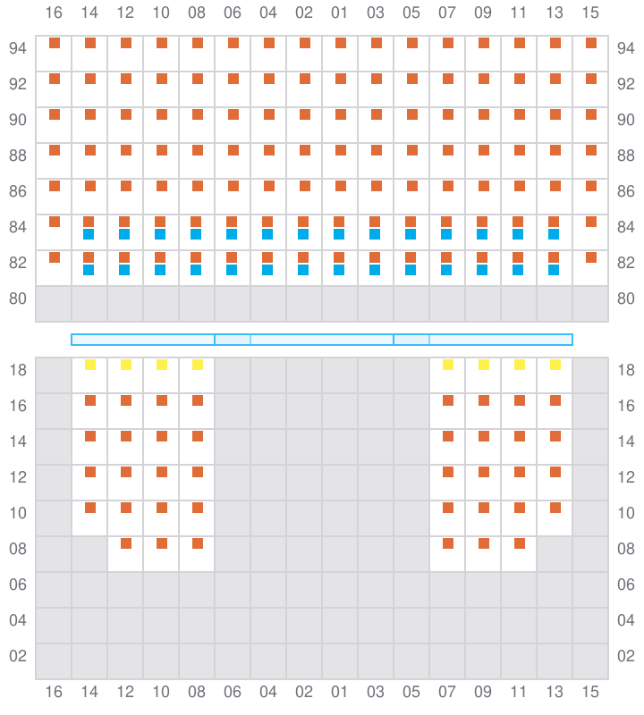 Bay 047 view and slots of APL HOLLAND