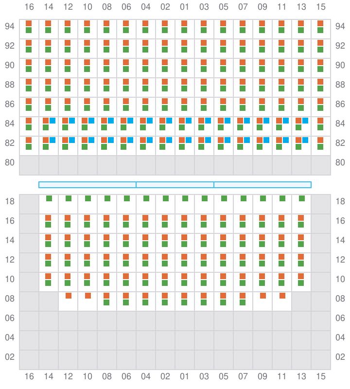 Bay 049 view and slots of APL HOLLAND
