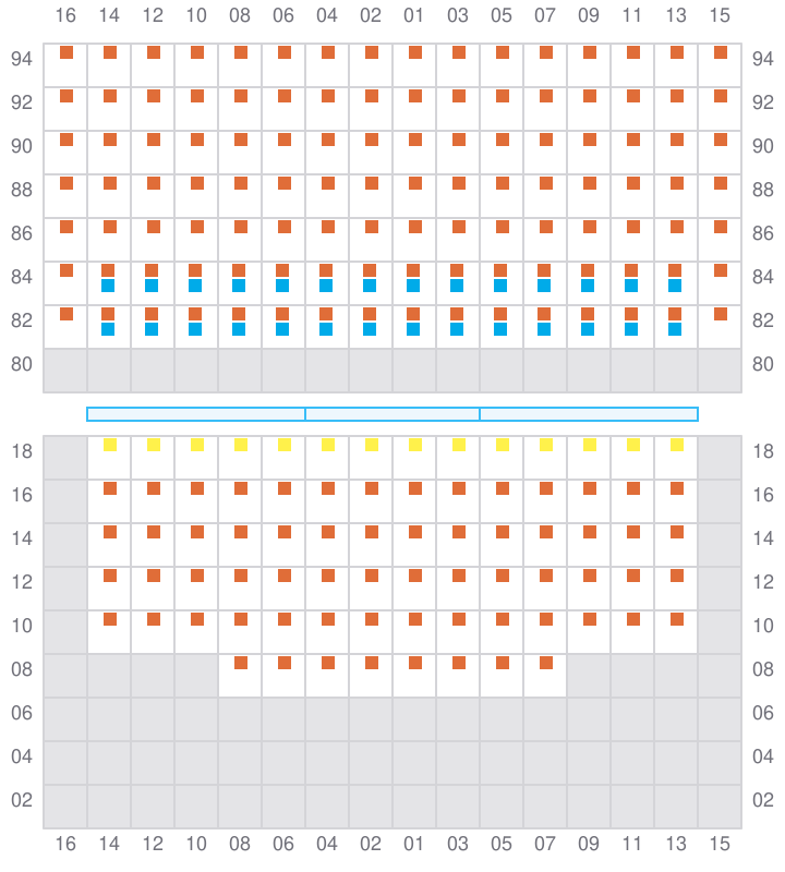 Bay 051 view and slots of APL HOLLAND