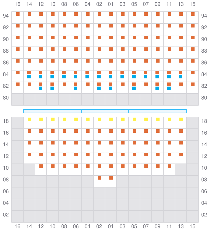 Bay 055 view and slots of APL HOLLAND