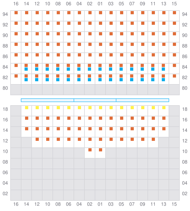 Bay 059 view and slots of APL HOLLAND