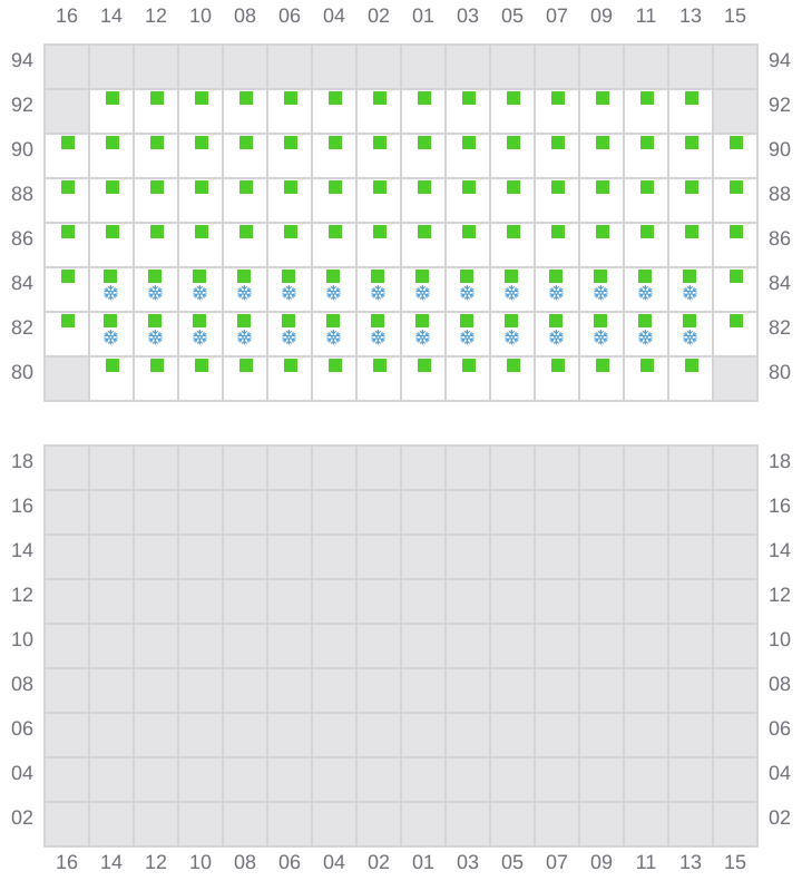 Bay 061 view and slots of APL HOLLAND