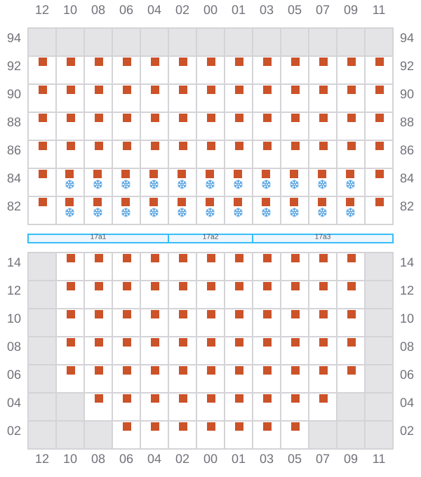 Bay 019 view and slots of CMA CGM SAVANNAH