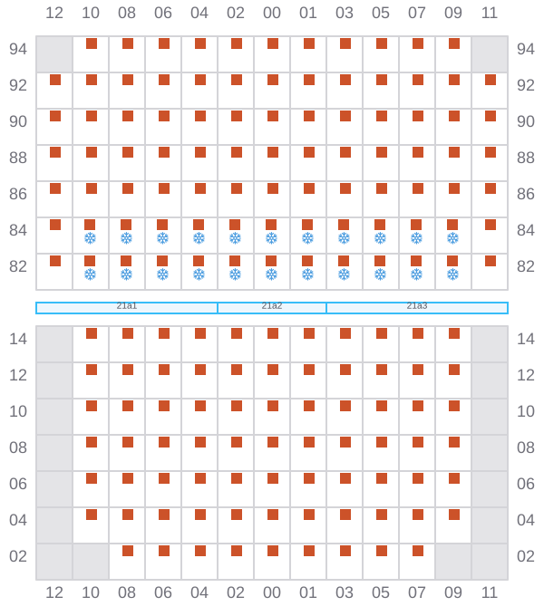 Bay 023 view and slots of CMA CGM SAVANNAH