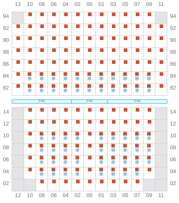Bay 039 view and slots of CMA CGM SAVANNAH