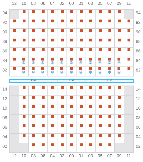Bay 043 view and slots of CMA CGM SAVANNAH
