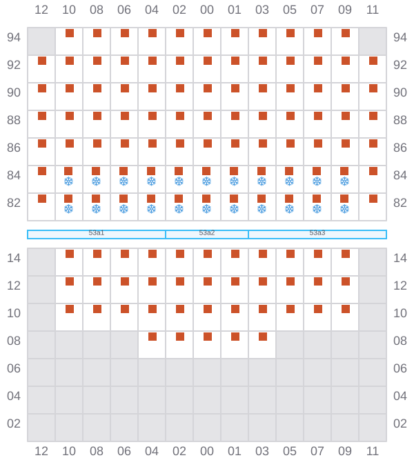 Bay 055 view and slots of CMA CGM SAVANNAH