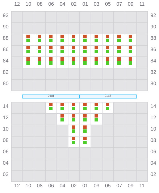 Bay 001 view and slots of LOBIVIA