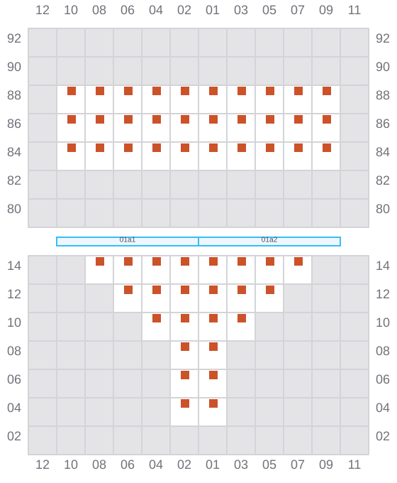 Bay 003 view and slots of LOBIVIA