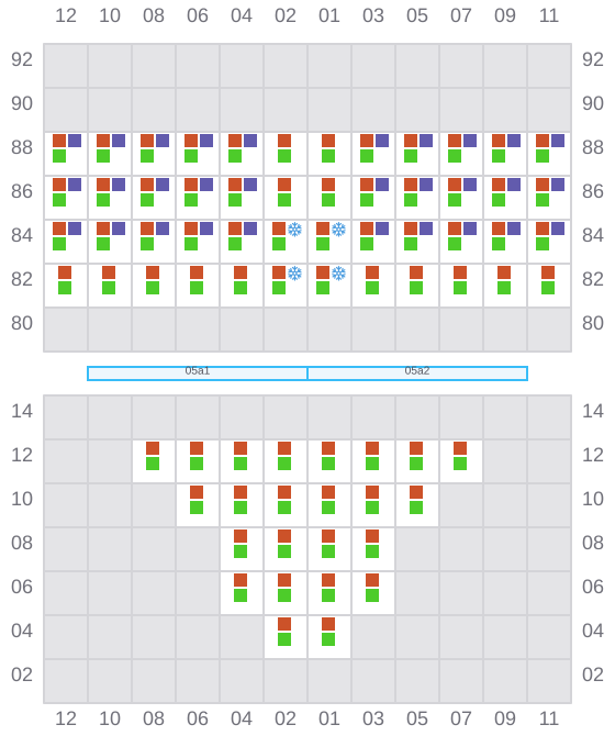 Bay 005 view and slots of LOBIVIA