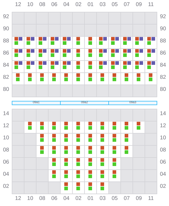Bay 009 view and slots of LOBIVIA