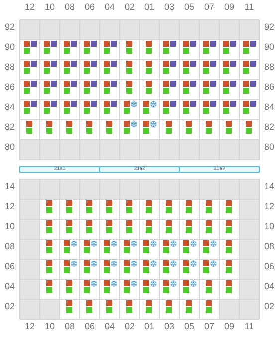 Bay 021 view and slots of LOBIVIA