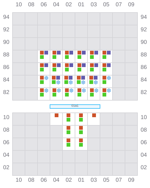 Bay 001 view and slots of CAPE FRANKLIN