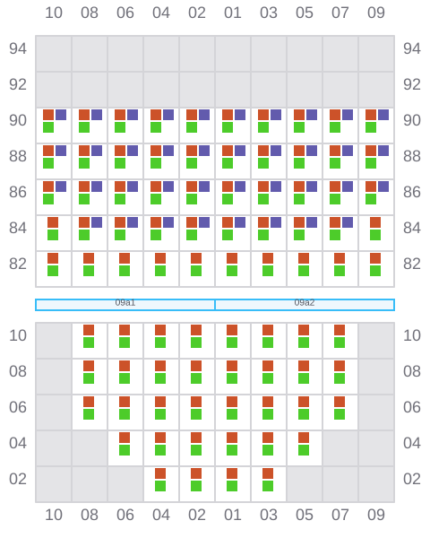 Bay 009 view and slots of CAPE FRANKLIN