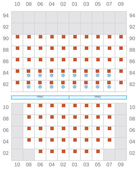 Bay 011 view and slots of CAPE FRANKLIN