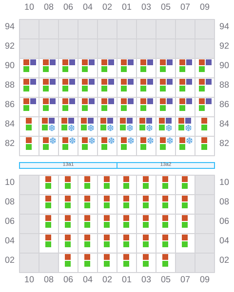 Bay 013 view and slots of CAPE FRANKLIN