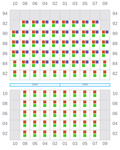 Bay 021 view and slots of CAPE FRANKLIN