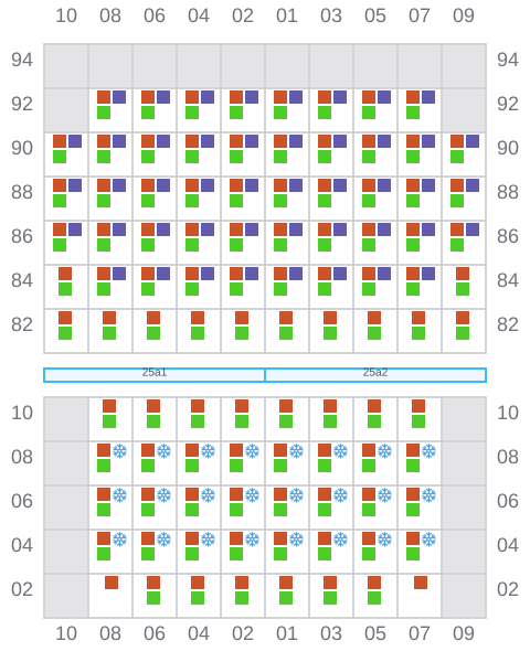 Bay 025 view and slots of CAPE FRANKLIN