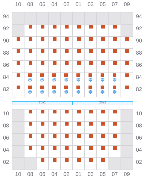 Bay 027 view and slots of CAPE FRANKLIN