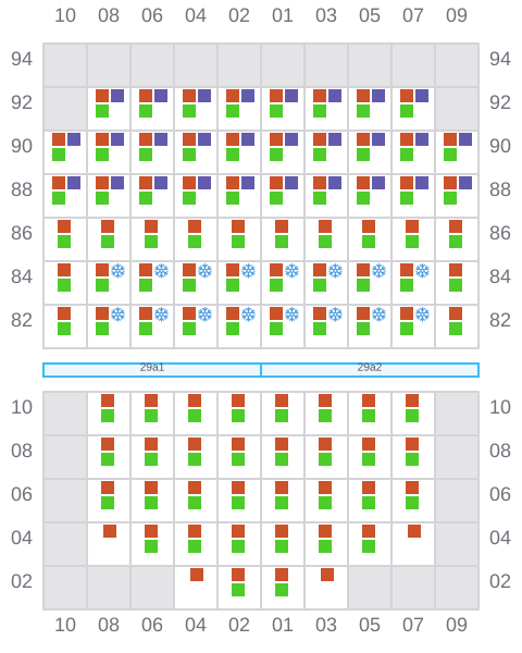 Bay 029 view and slots of CAPE FRANKLIN