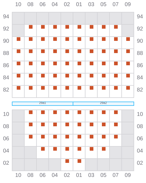 Bay 031 view and slots of CAPE FRANKLIN