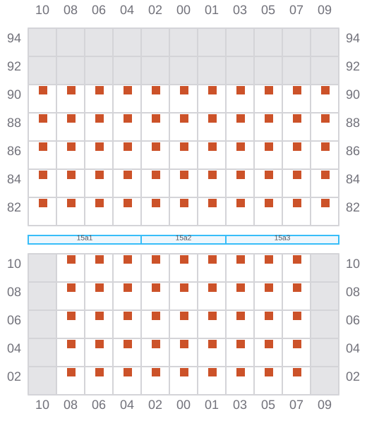 Bay 015 view and slots of CMA CGM GULF EXPRESS