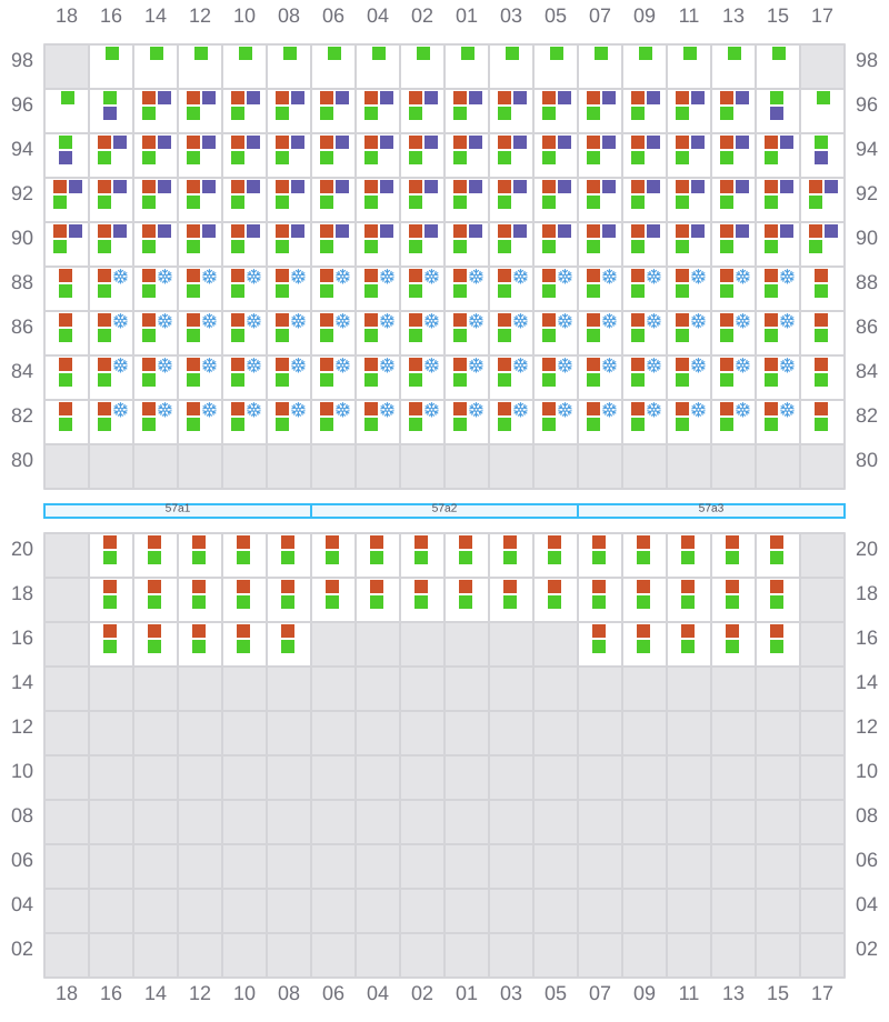 Bay 057 view and slots of APL HOUSTON