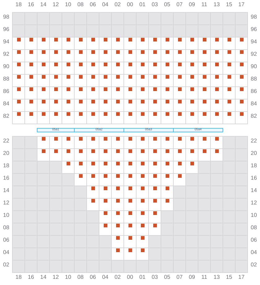 Bay 007 view and slots of ESSEN EXPRESS