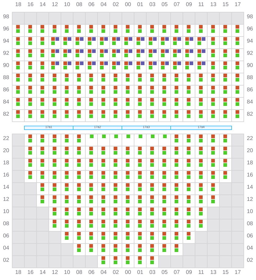 Bay 017 view and slots of ESSEN EXPRESS
