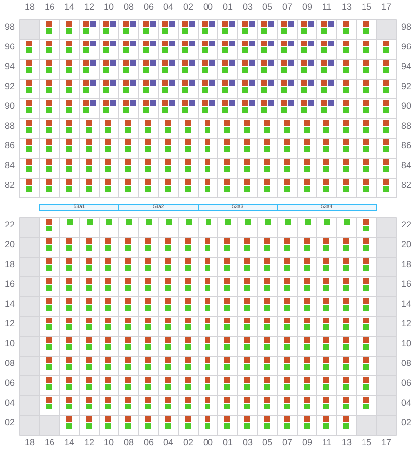 Bay 053 view and slots of ESSEN EXPRESS