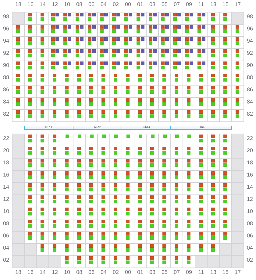 Bay 061 view and slots of ESSEN EXPRESS