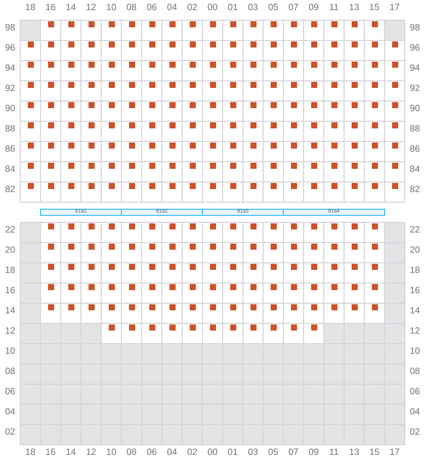 Bay 083 view and slots of ESSEN EXPRESS