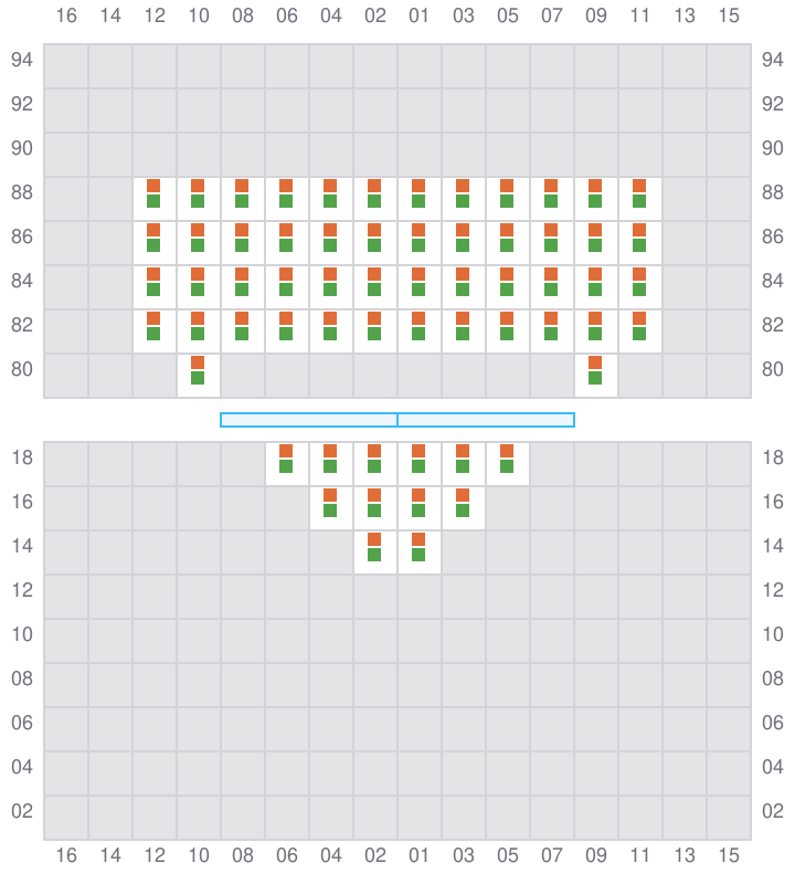 Bay 001 view and slots of CHENNAI EXPRESS