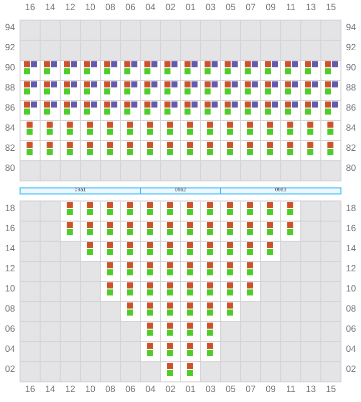 Bay 009 view and slots of NORTHERN MONUMENT