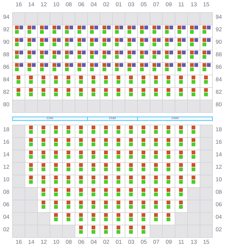Bay 021 view and slots of NORTHERN MONUMENT