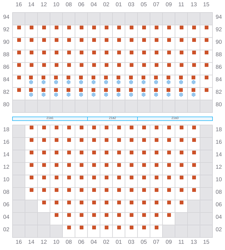 Bay 023 view and slots of NORTHERN MONUMENT