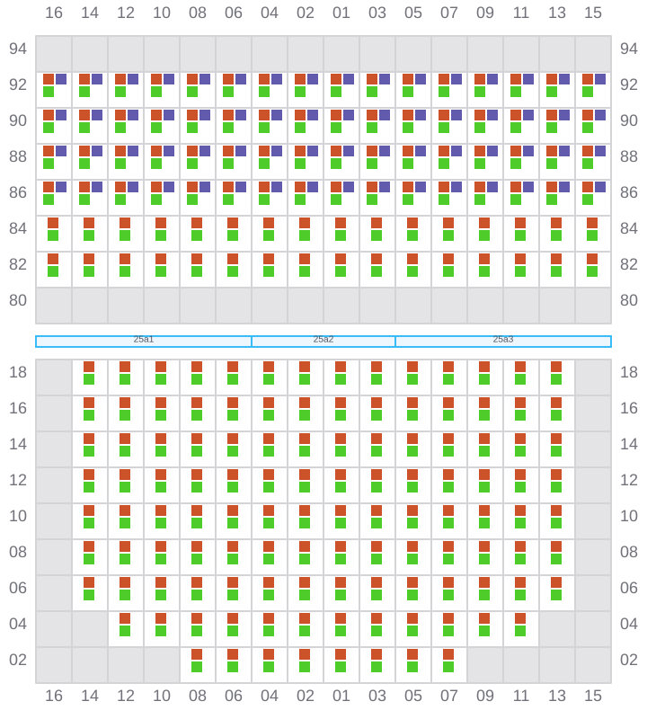Bay 025 view and slots of NORTHERN MONUMENT