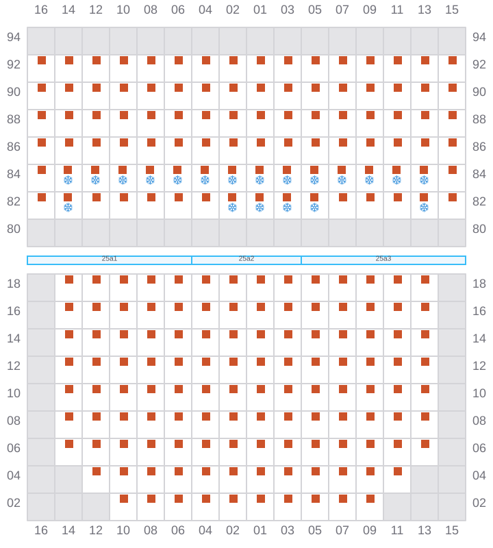 Bay 027 view and slots of NORTHERN MONUMENT