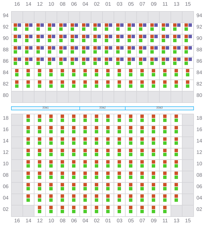 Bay 033 view and slots of NORTHERN MONUMENT