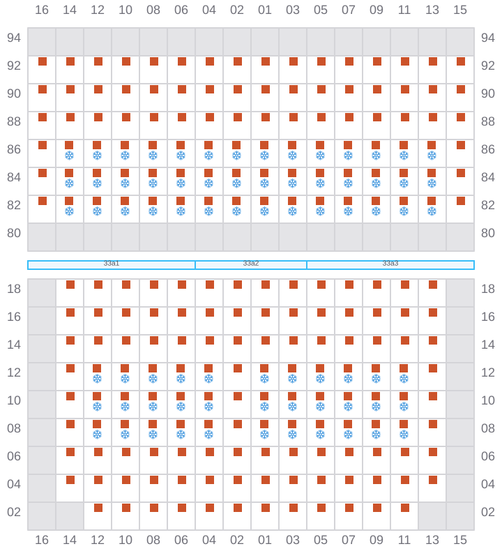 Bay 035 view and slots of NORTHERN MONUMENT