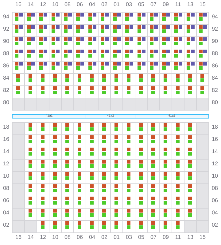 Bay 041 view and slots of NORTHERN MONUMENT