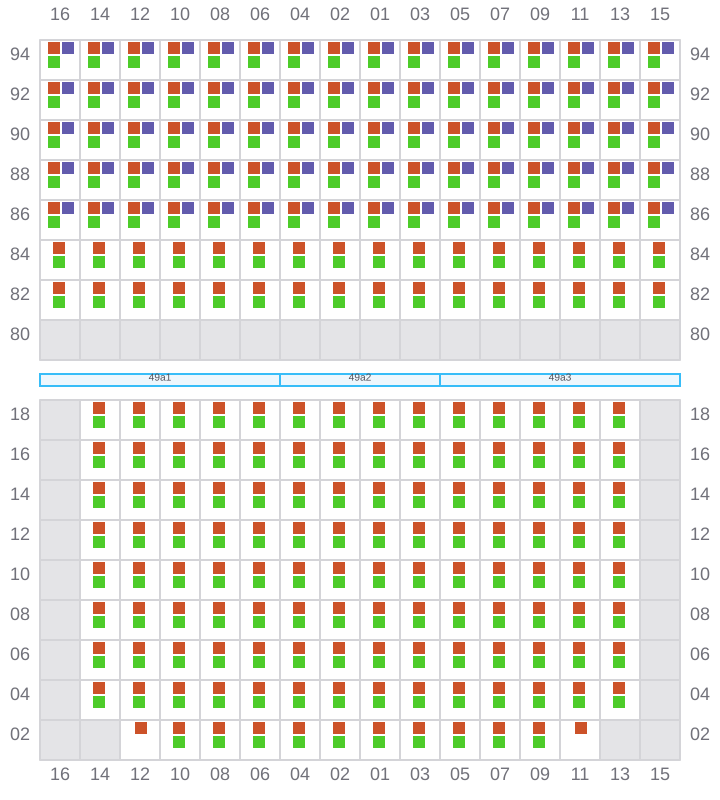 Bay 049 view and slots of NORTHERN MONUMENT