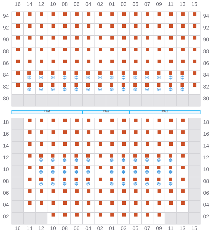 Bay 051 view and slots of NORTHERN MONUMENT